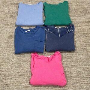We The Free Womens Long Sleeve Tees - Blue, Green, Pink